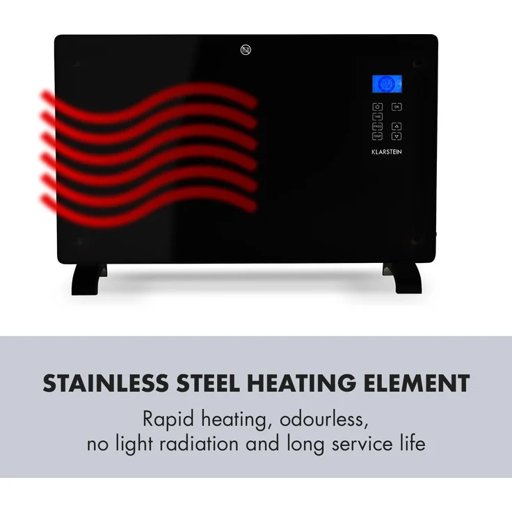 Klarstein Norderney Konvektions-Heizgerät Thermostat Timer 30m² schwarz Schwarz, 2000 W, Konvektor – Bild 3