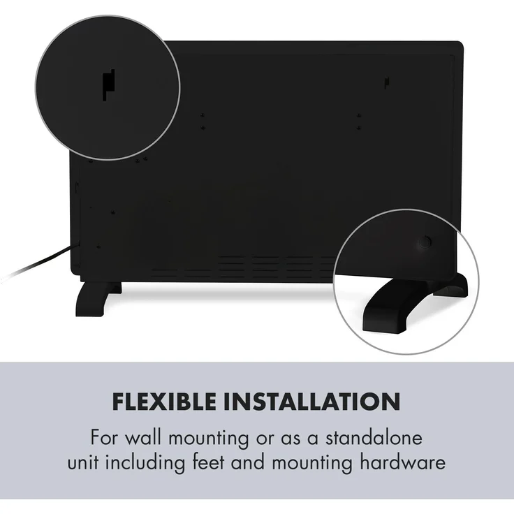 Klarstein Norderney Konvektions-Heizgerät Thermostat Timer 30m² schwarz Schwarz, 2000 W, Konvektor – Bild 6