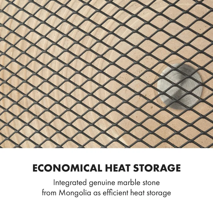 Klarstein HeatPal Marble Blackline Infrarot-Heizung 1300W Wärmespeicher Marmor Aluminium Schwarz, Heizstrahler – Bild 4