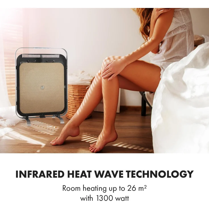 Klarstein HeatPal Marble Blackline Infrarot-Heizung 1300W Wärmespeicher Marmor Aluminium Schwarz, Heizstrahler – Bild 5