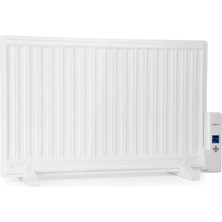 OneConcept Wallander Ölradiator Thermostat ultraflach schwarz Weiß, 800 W, Radiator