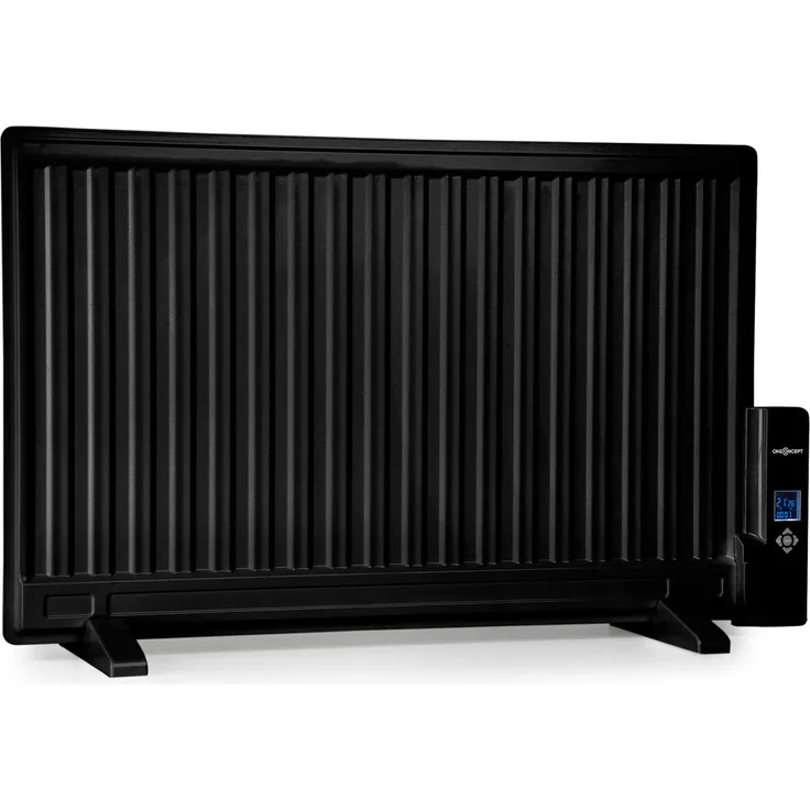 OneConcept Wallander Ölradiator Thermostat ultraflach schwarz Schwarz, 800 W, Radiator