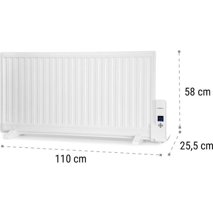 OneConcept Wallander Ölradiator Thermostat ultraflach schwarz Weiß, 1000 W, Radiator – Bild 7
