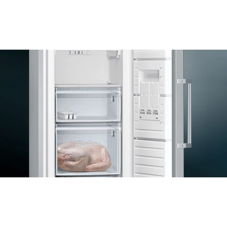 Siemens GS36NVIEP Gefrierschrank, freistehend, silber, NoFrost, Schnellgefrieren, Breite 60 cm, Energieklasse E – Bild 10