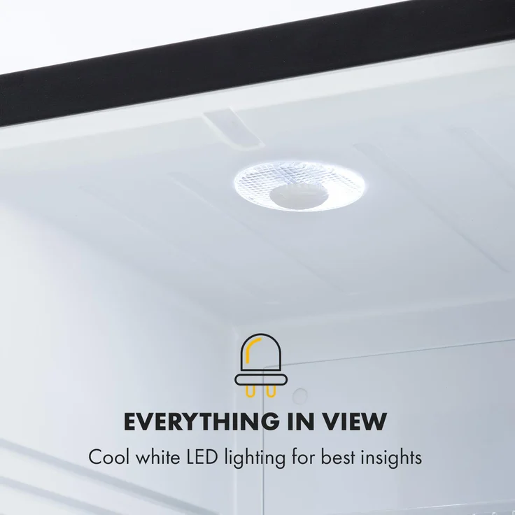 Klarstein Brooklyn Kühlschrank, freistehend, schwarz weiß, LED, Glastür, Energieklasse F – Bild 6