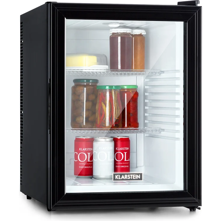 Klarstein Brooklyn Kühlschrank, freistehend, schwarz weiß, LED, Glastür, Energieklasse F – Bild 1