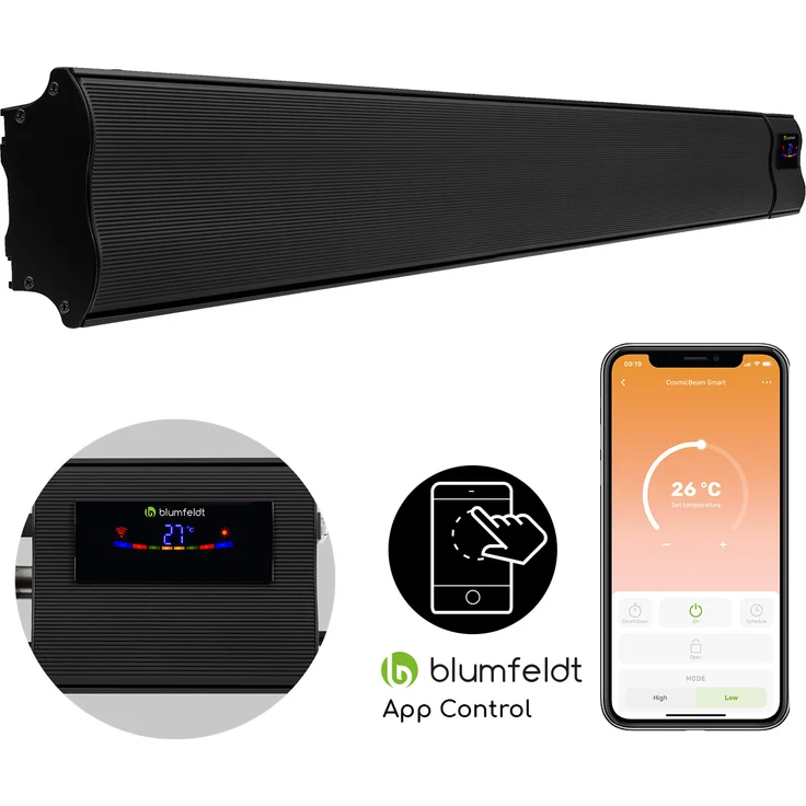 Klarstein Cosmic Beam Smart 30 Infrarot-Heizstrahler 3000W App-Steuerung Fernbedienung, schwarz, Heizstrahler – Bild 11