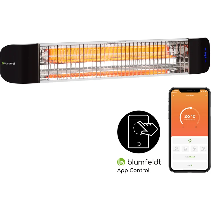Klarstein Smartwave Infrarot-Heizstrahler Carbonröhre 2400W WiFi Appsteuerung, Heizstrahler – Bild 1
