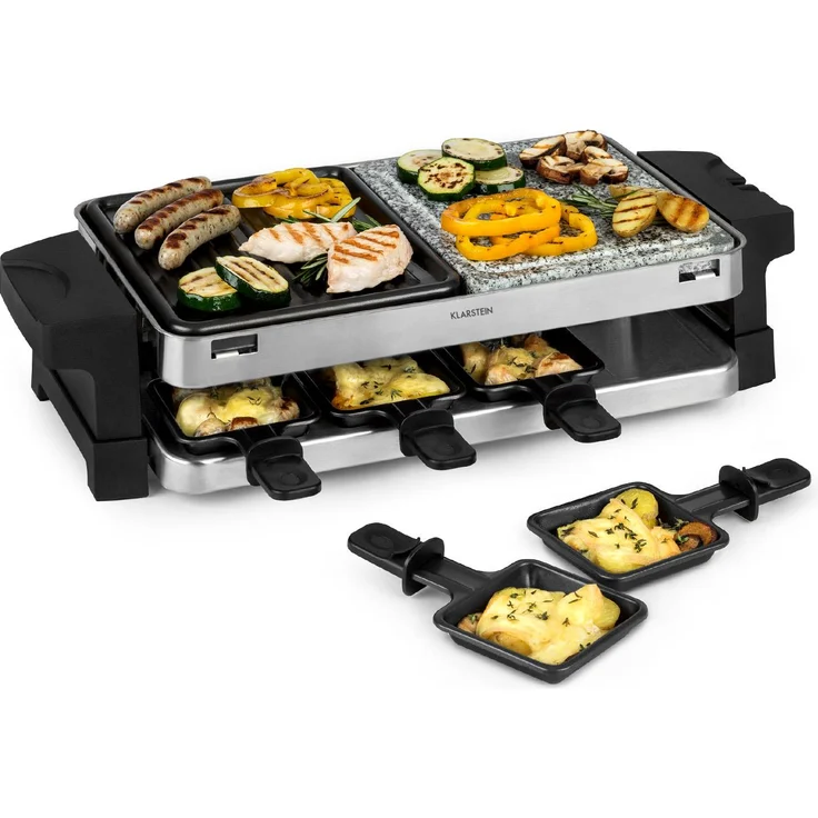 Sirloin Raclette 1500W Aluminium Stein 8 Personen Kontroll-LED – Bild 1