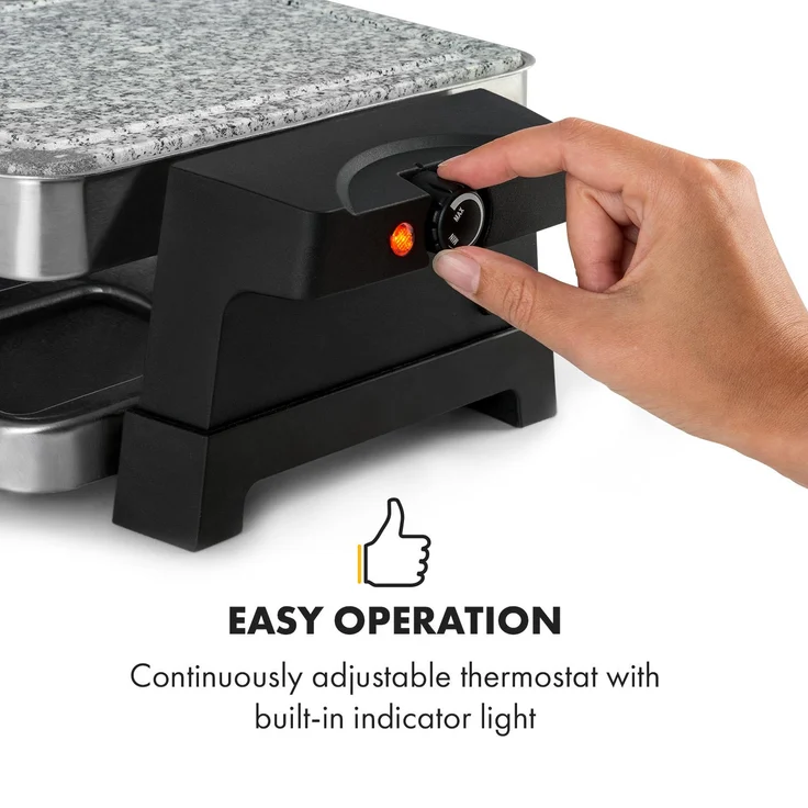 Sirloin Raclette 1500W Aluminium Stein 8 Personen Kontroll-LED – Bild 7