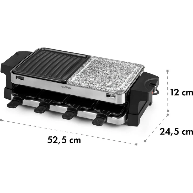 Sirloin Raclette 1500W Aluminium Stein 8 Personen Kontroll-LED – Bild 8