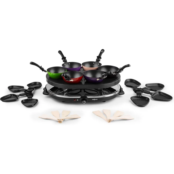 Woklette Tischgrill Raclette Wokset 1200 W 8 Personen Antihaft – Bild 4