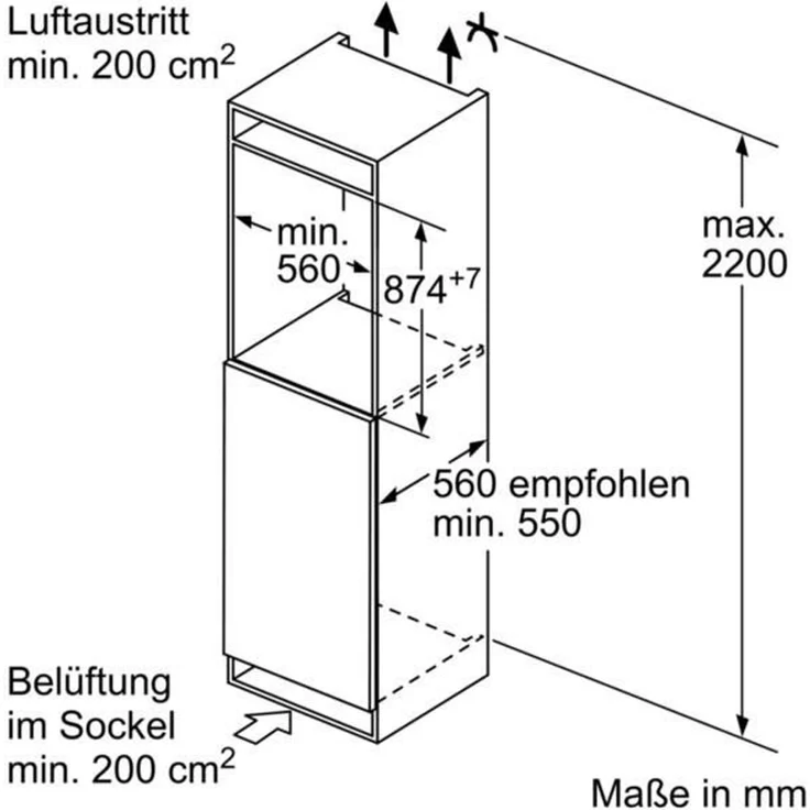 Bosch GIV21AFE0, Gefrierschrank, Einbau, weiß, Lagerzeit bei Störung 22 h, Breite 55.8 cm, Energieklasse E – Bild 6