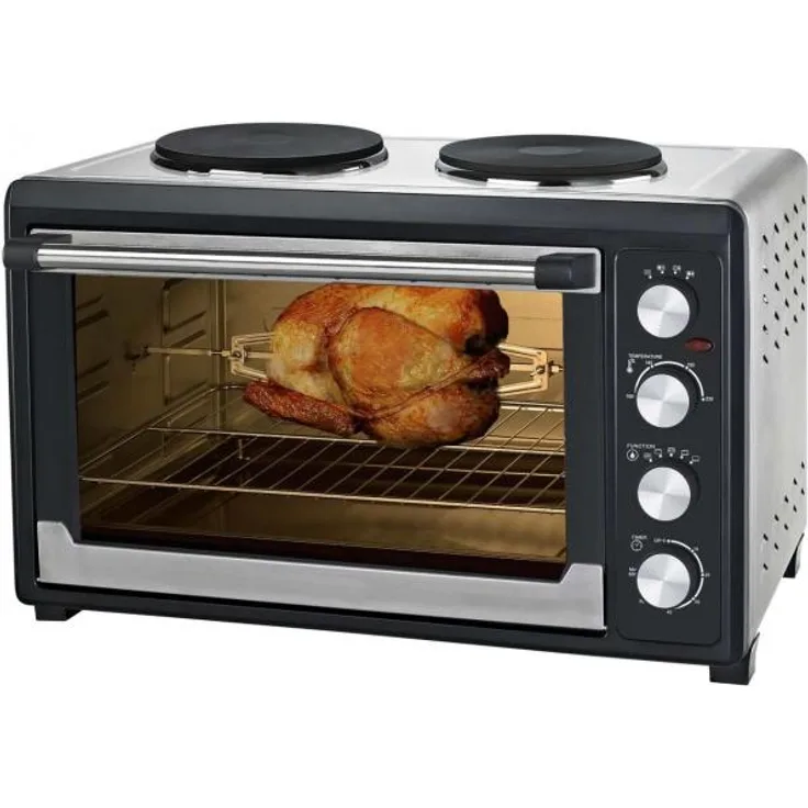 Syntrox Germany 60 Liter Backofen Kleinküche mit 2 Kochplatten
