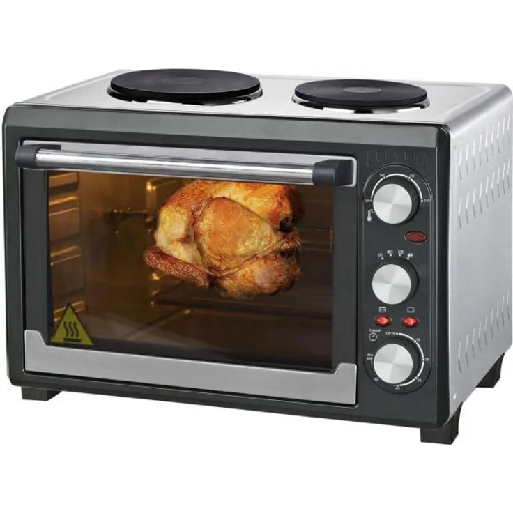 Syntrox Germany 26 Liter Backofen Kleinküche mit 2 Kochplatten