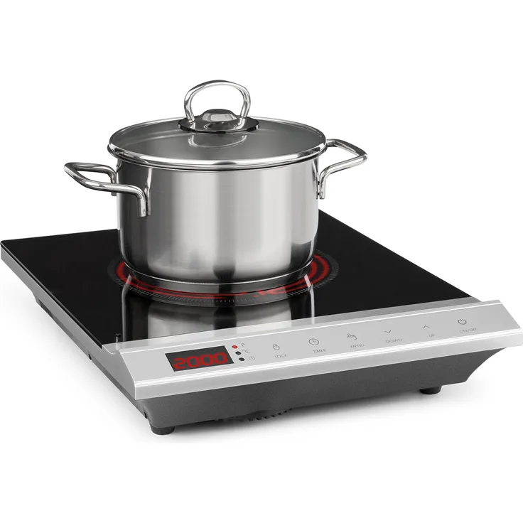 Klarstein MisterCook Kochplatte Infrarot 2000W 90-650°C Abschalttimer silber
