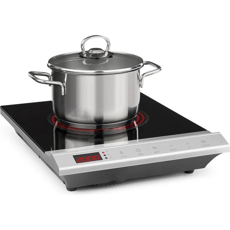 Klarstein MisterCook Kochplatte Infrarot 2000W 90-650°C Abschalttimer silber – Bild 1
