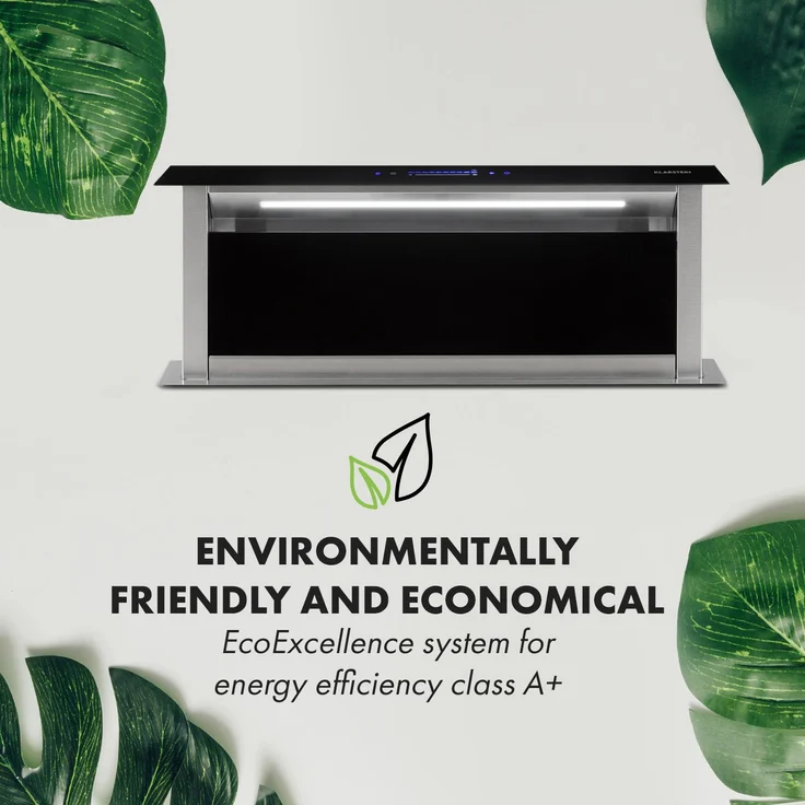 Klarstein Royal Flush Eco 90 Dunstabzugshaube 90 cm A+ weiß Schwarz, 90 cm – Bild 7