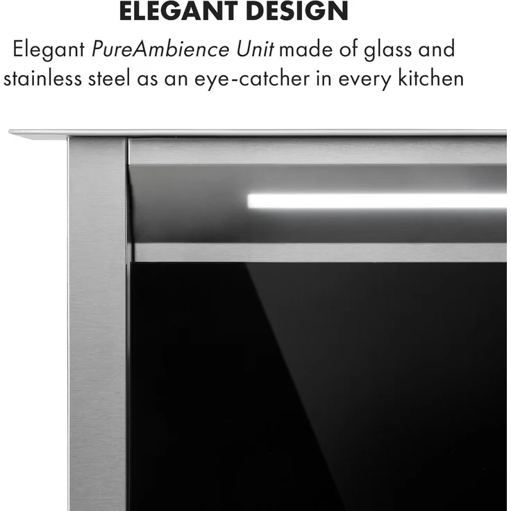 Klarstein Royal Flush Eco 90 Dunstabzugshaube 90 cm A+ weiß Schwarz, 90 cm – Bild 8