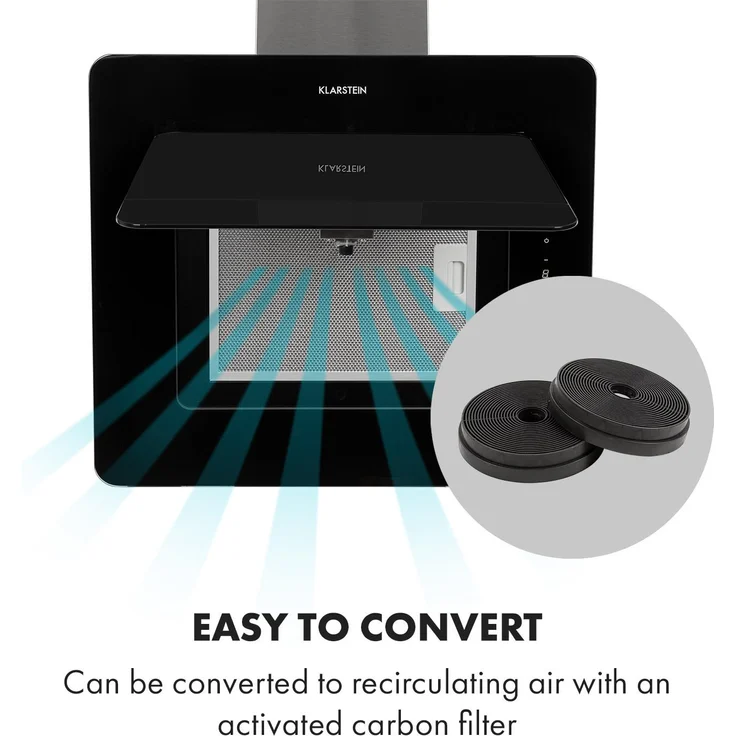 Klarstein Helena 90 Dunstabzugshaube LED-Display weiß Schwarz, 60 cm – Bild 9