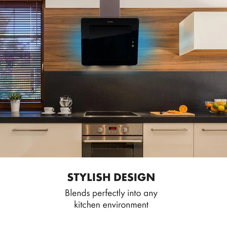 Klarstein Helena 90 Dunstabzugshaube LED-Display weiß Schwarz, 60 cm – Bild 3