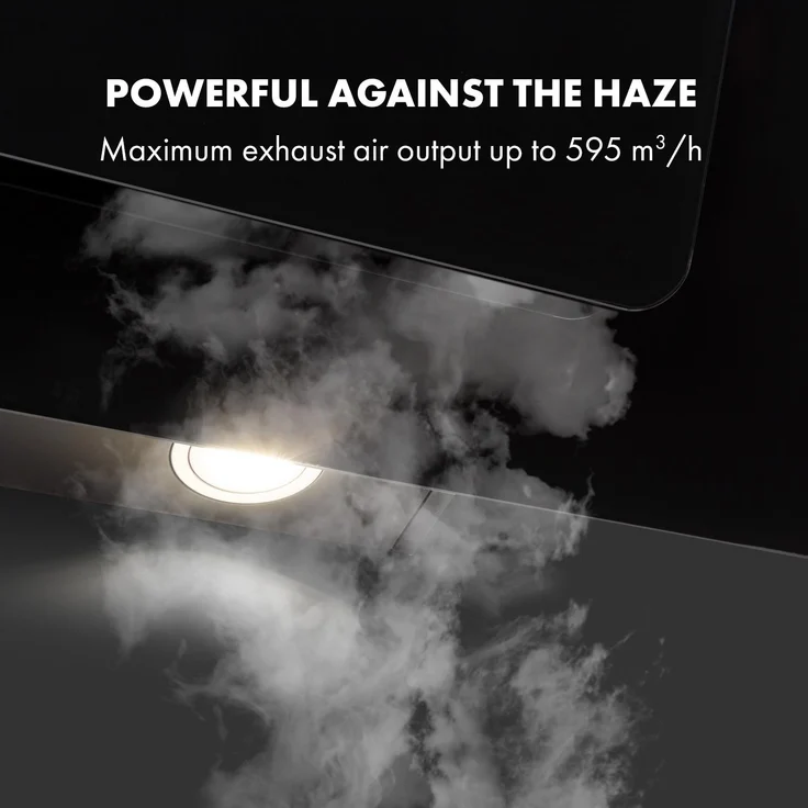 Klarstein Helena 90 Dunstabzugshaube LED-Display weiß Schwarz, 60 cm – Bild 6