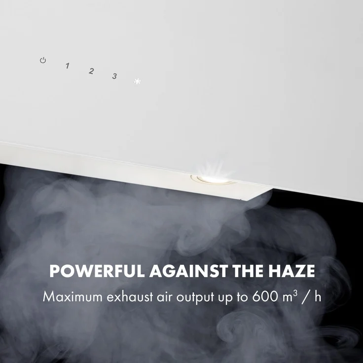 Klarstein Alina Dunstabzugshaube 10034106, Breite 90cm, LED-Display, Ambientelicht, weiß – Bild 6