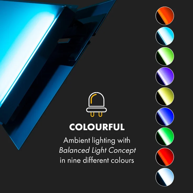 Klarstein Alina Dunstabzugshaube 10034106, Breite 90cm, LED-Display, Ambientelicht, weiß – Bild 7