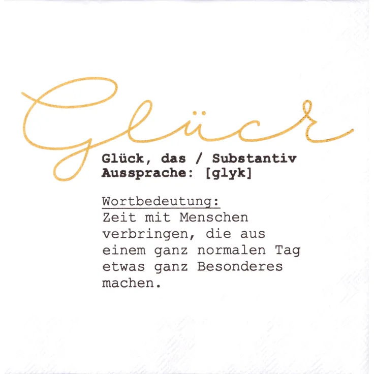 Dining Cocktailserviette, 25x25cm, Glück