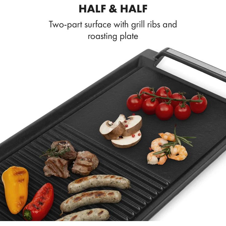 Delicatessa Grill Pan Grillplatte Induktionskochfeld Zubehör 45,5x27,2cm schwarz – Bild 3