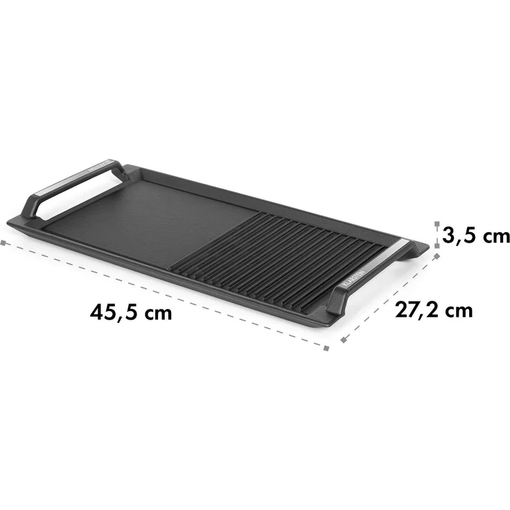 Delicatessa Grill Pan Grillplatte Induktionskochfeld Zubehör 45,5x27,2cm schwarz – Bild 6