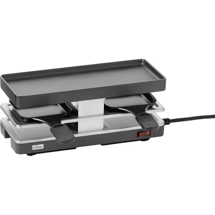 Stöckli Twinboard Basis anthrazit VDE Raclettegrill 2 Pfännchen
