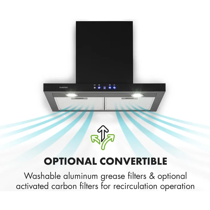 Klarstein Limelight Dunstabzugshaube 60cm Wandhaube schwarz – Bild 6
