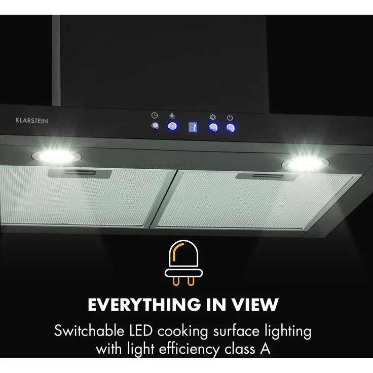Klarstein Limelight Dunstabzugshaube 60cm Wandhaube schwarz – Bild 8