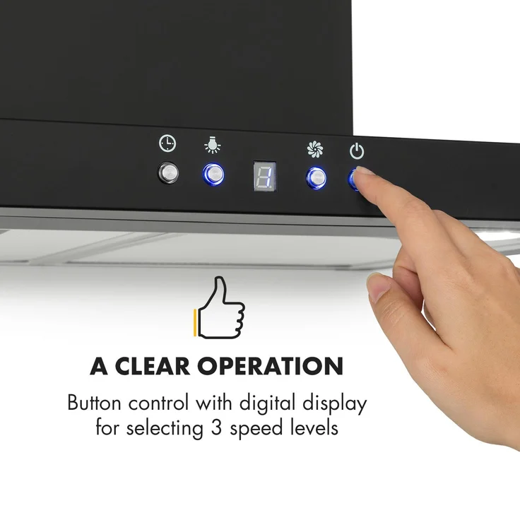 Klarstein Limelight Dunstabzugshaube 60cm Wandhaube schwarz – Bild 9