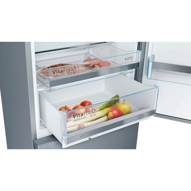 Bosch KGE49AICA Kühl-Gefrierkombination, freistehend, silber, LowFrost, 0-Grad-Zone, Schnellkühlen und -gefrieren, Breite 70 cm – Bild 10