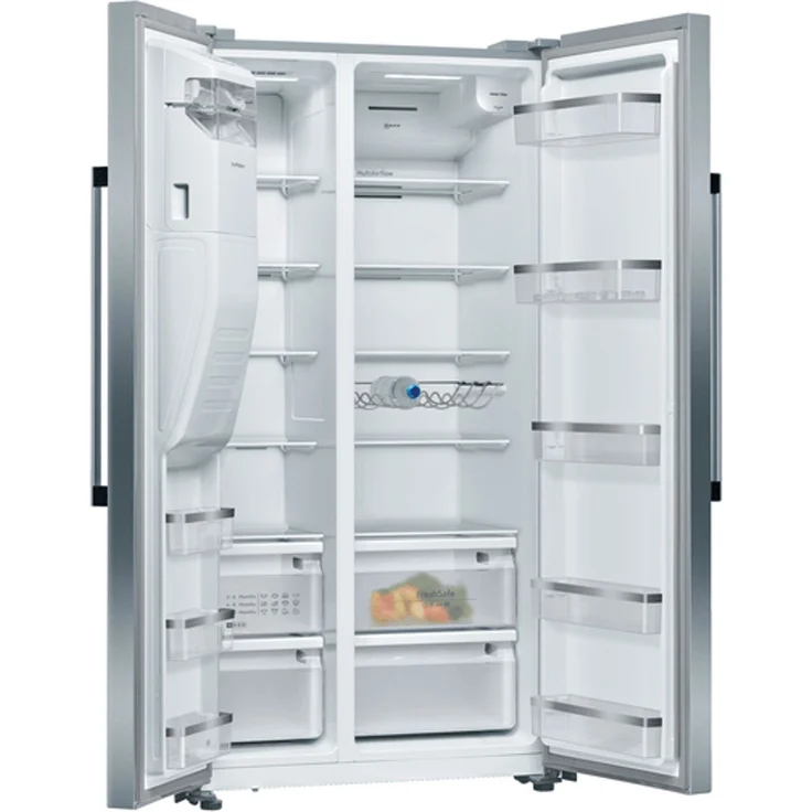 Neff KA3923IEO Side-by-Side-Kühlschrank, freistehend, silber, NoFrost, Wasser- und Eiswürfelspender, Festwasseranschluss, Schnellkühlen und -gefrieren, Breite 90.8 cm – Bild 7