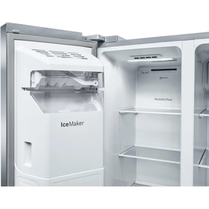 Neff KA3923IEO Side-by-Side-Kühlschrank, freistehend, silber, NoFrost, Wasser- und Eiswürfelspender, Festwasseranschluss, Schnellkühlen und -gefrieren, Breite 90.8 cm – Bild 8