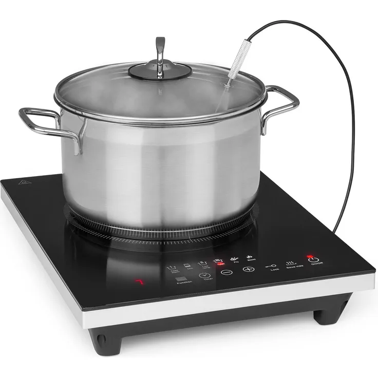 Cook n Roll Induktionskochfeld 2000W 3h-Timer 10 Stufen Bratenthermometer schwarz