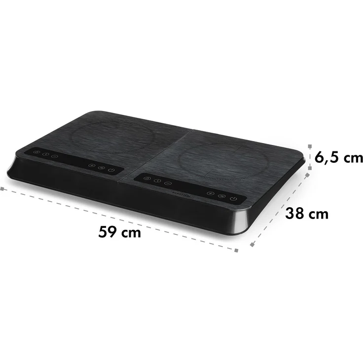 InnoChef Induktionskochplatte 3400W Touch Control Glaskeramik schwarz - grau – Bild 9