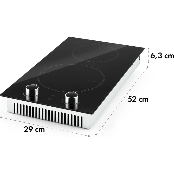 Kochheld Doppel-Induktionskochfeld 2900W Dreh-Regler Glas schwarz – Bild 8