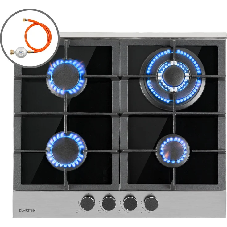 Alchemist 4 Zonen Gaskochfeld Aluminium-Brenner Glaskeramik schwarz – Bild 1