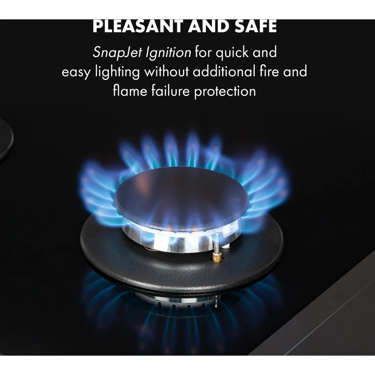 Alchemist 4 Zonen Gaskochfeld Aluminium-Brenner Glaskeramik schwarz – Bild 5