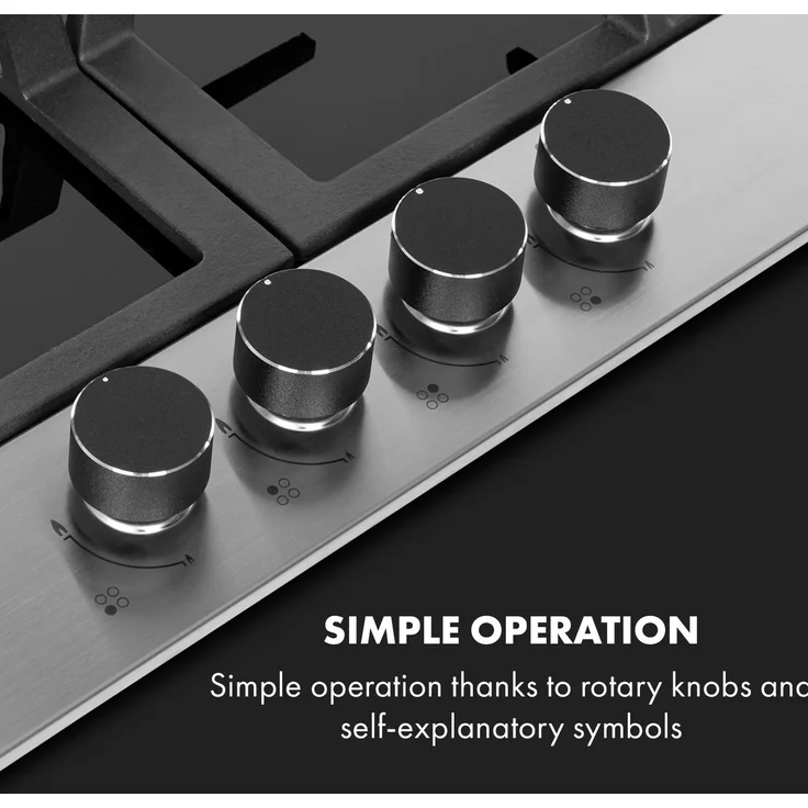 Alchemist 4 Zonen Gaskochfeld Aluminium-Brenner Glaskeramik schwarz – Bild 4