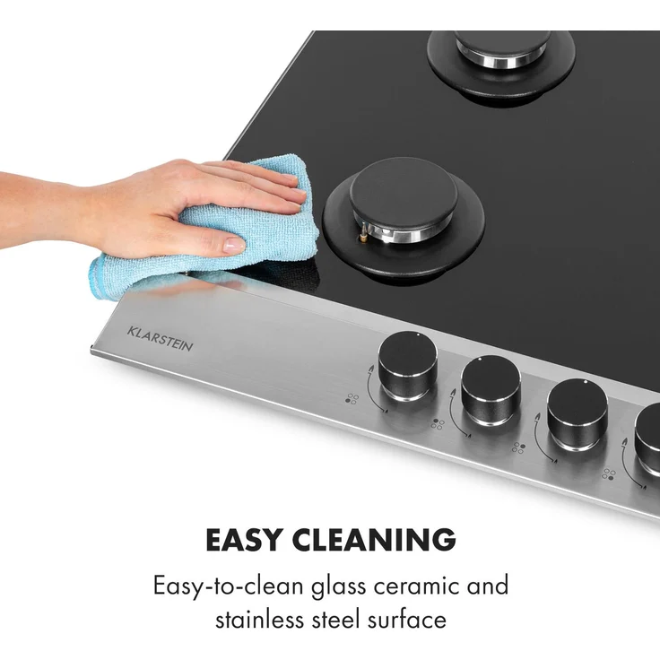 Alchemist 4 Zonen Gaskochfeld Aluminium-Brenner Glaskeramik schwarz – Bild 7