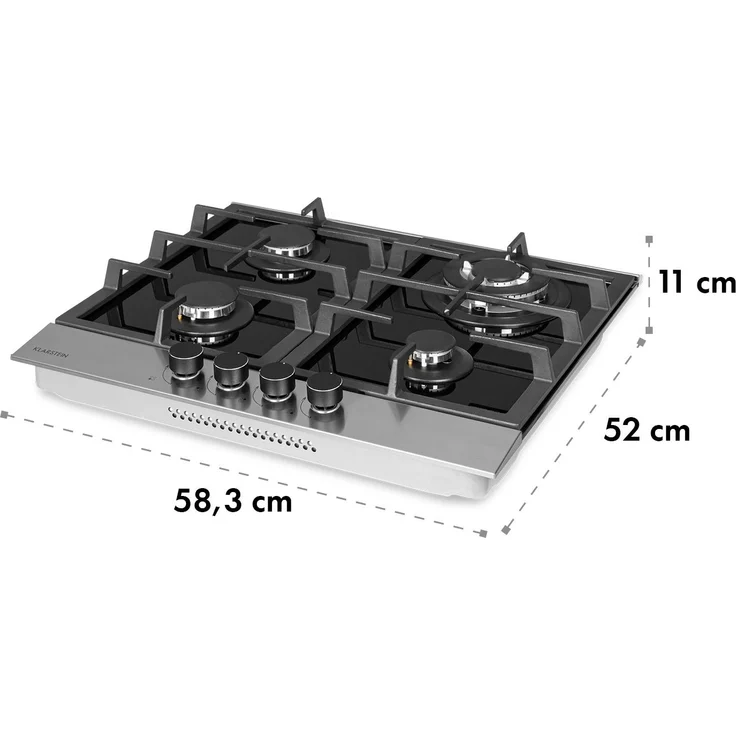Alchemist 4 Zonen Gaskochfeld Aluminium-Brenner Glaskeramik schwarz – Bild 9