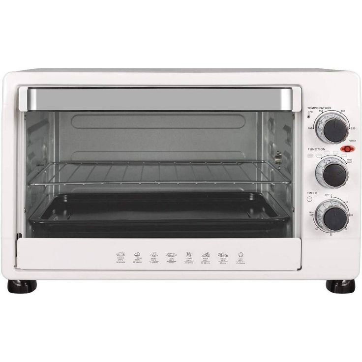 Woltu Minibackofen & Toastofen mit Krümelblech Timer, 32 Liter 1600W weiß – Bild 2