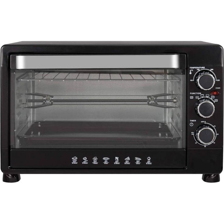 Woltu Minibackofen & Toastofen mit Krümelblech Timer, 32 Liter 1600W schwarz – Bild 2