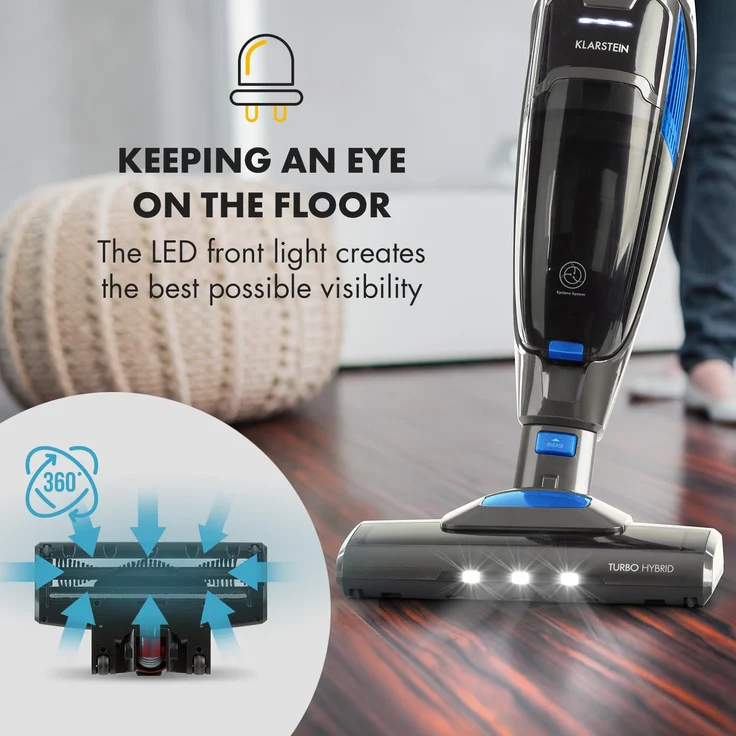 Klarstein TurboHybrid Staubsauger Boden- und Handstaubsauger anthrazit-blau – Bild 2