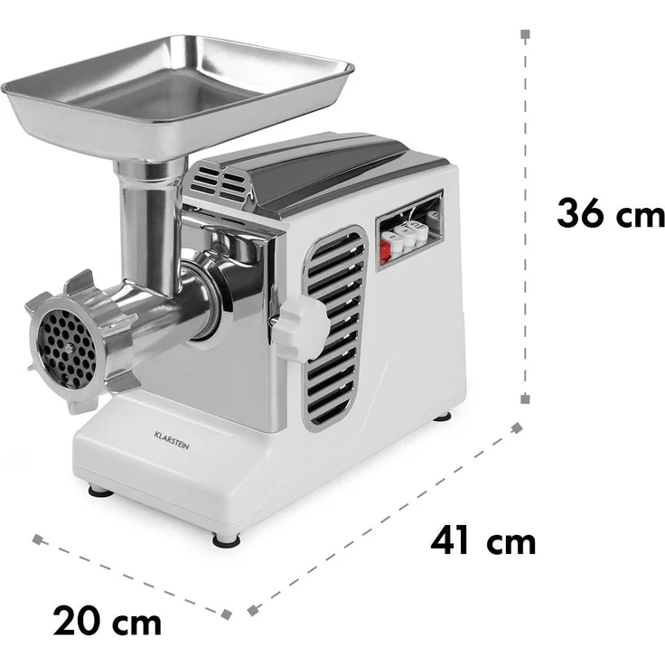 Klarstein Kraftprotz elektrischer Fleischwolf 700 W Kupfermotor weiß/silber – Bild 8